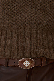 Cinturón de Cuero Oval Cruz