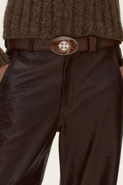 Cinturón de Cuero Oval Cruz