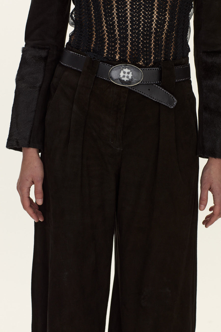 Cinturón de Cuero Oval Cruz