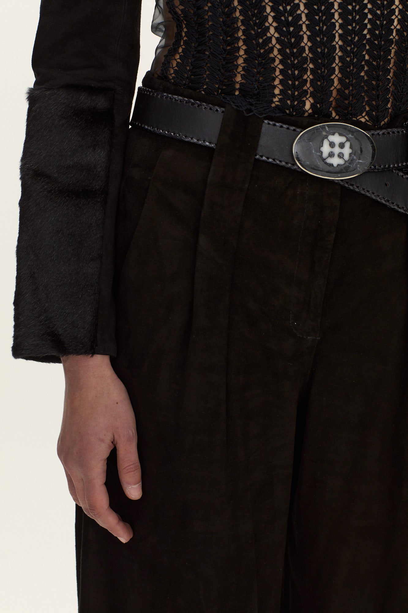 Cinturón de Cuero Oval Cruz