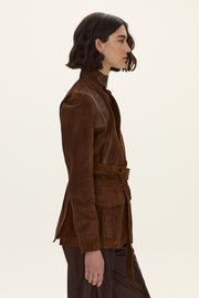 Cazadora Hemingway gamuza